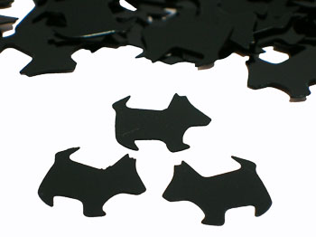 black metallic dog confetti